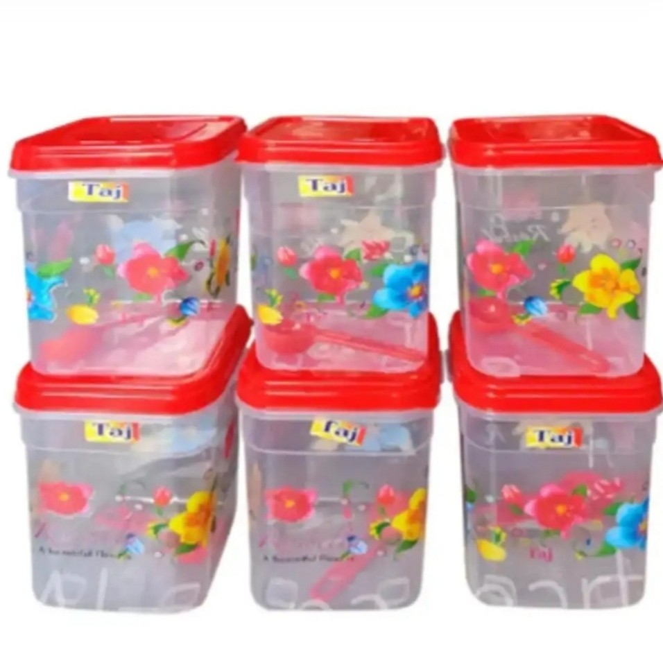 6 piece plastic storage box/container